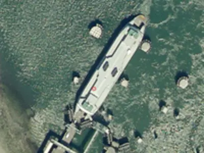 A boat viewed from above