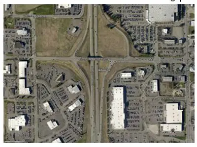 Aerial view of the George Hopper Road exit in Burlington