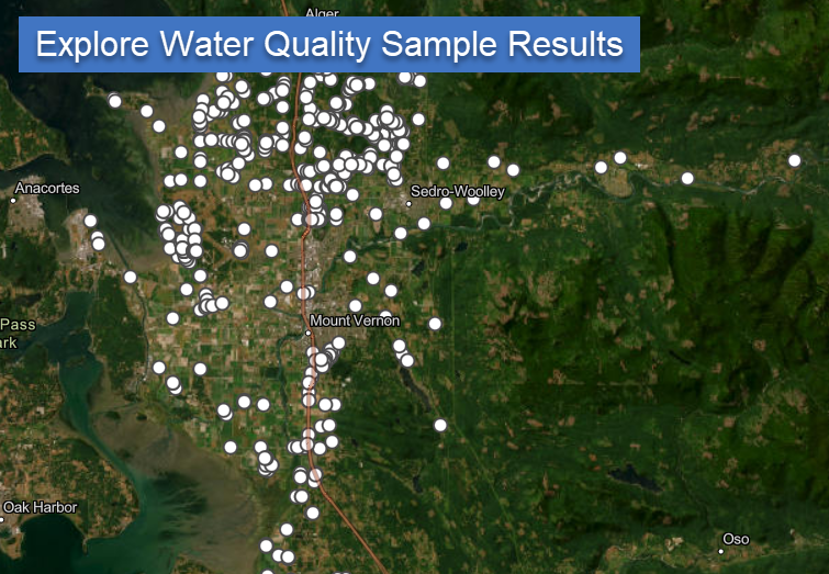 Screen shot of the online water quality map