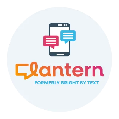 Lantern Logo with icon of cell phone and messages