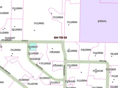 Several overlaid GIS layers