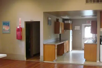 restrooms and kitchen 